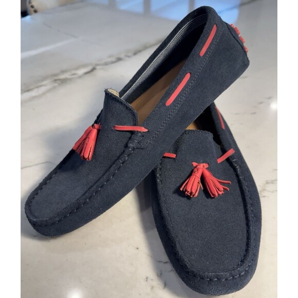 Lacoste Concours 7 Tassle US Moccasin Driver / Loafer Shoes - Navy Men's US 8 - Picture 1 of 8